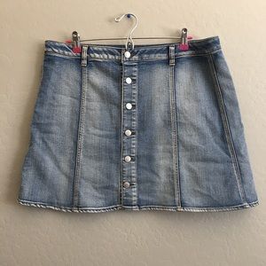 Button down mini plus size denim jean skirt sz 16